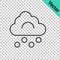 Black line Hail cloud icon isolated on transparent background. Vector