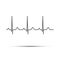 Black line heart rate isolated on white background. Vector cardio icon.