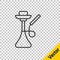 Black line Hookah icon isolated on transparent background. Vector