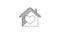 Black line House with heart shape icon isolated on white background. Love home symbol. Family, real estate and realty