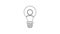 Black line Human head with lamp bulb icon isolated on white background. 4K Video motion graphic animation