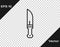 Black line Hunter knife icon isolated on transparent background. Army knife. Vector