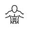 Black line icon for Abs, muscles and abdomen