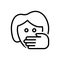 Black line icon for Abuse, scold and rebuke