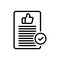 Black line icon for Acceptable, admissible and thumb