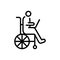 Black line icon for Accessibility, disability and wheelchair