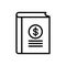 Black line icon for Accounts book, accounting and banking