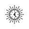 Black line icon for Afternoon, time and clock