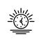 Black line icon for Afternoon, time and clock