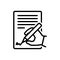 Black line icon for Agree, concur and consent
