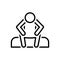 Black line icon for Alone, person and sitting