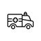 Black line icon for Ambulance, emergenecies and transportation