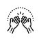 Black line icon for Amen, hand and pray