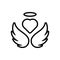 Black line icon for Angels, apostle and heaven