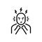 Black line icon for Anger, irritation and stress