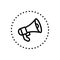 Black line icon for Announcements, declaration and megaphone