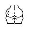 Black line icon for Anus, rectum and medical