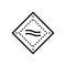 Black line icon for Approximate, approximately and sign
