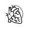 Black line icon for Arteries, veins and heart