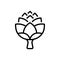 Black line icon for Artichoke, flower and buds