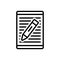 Black line icon for Article, writing and document