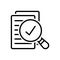 Black line icon for Assess, appraise and review