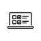 Black line icon for Assessments, evaluation and appraisal