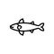 Black line icon for Atlantic, fish and aquatic