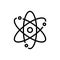 Black line icon for Atom, particle and molecule