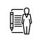 Black line icon for Auditor, accountant and bookkeeper