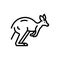 Black line icon for Australian, wallaby and kangaroo