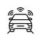 Black line icon for Autonomous Car, sensor and car