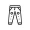 Black line icon for Baby Pant, paint and fashion