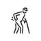 Black line icon for Back Pain, back and senior