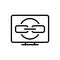 Black line icon for Backlinks, hyperlink and share