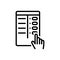 Black line icon for Ballot, election and polling