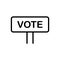 Black line icon for Banner plate, election and vote