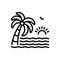 Black line icon for Beach, sea and water