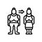 Black line icon for Became, obesity and female