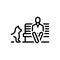 Black line icon for Besides, near and dog