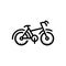 Black line icon for Bike, motorbike and travel