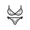 Black line icon for Bikini, swimsuit and lingerie