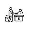 Black line icon for Billing, cash and counter