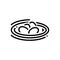 Black line icon for Bird Egg In Nest, egg and lay