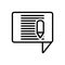 Black line icon for Blog article, document and writing