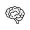 Black line icon for Brain, head and cerebrum