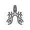 Black line icon for Bronchus, breath and chest