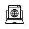 Black line icon for Browser, global and software