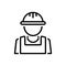 Black line icon for Builder, manufacturer and producer