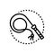 Black line icon for Bullwhip, whip and kinky